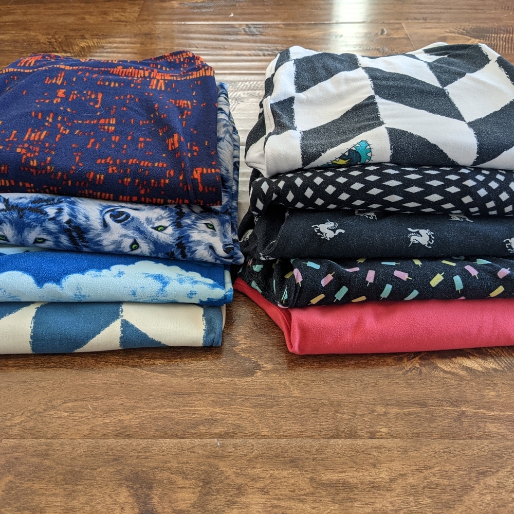 LuLaRoe leggings bundle of 9, tall & curvy